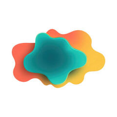 Vibrant colorful abstract shapes on black background