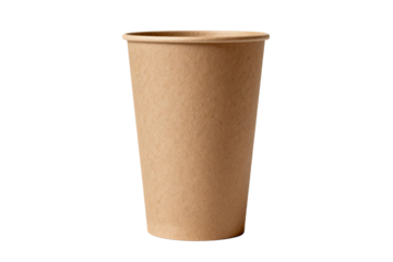 Disposable brown paper cup for holding beverages