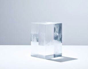 Ice-Glass Product Cube &ndash; Modern Winter Display Block