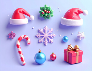 3D Christmas Icon Set &ndash; Shopping & App UI Friendly Pack