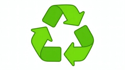 Obraz premium Vibrant green universal recycling symbol, representing environmental sustainability, resource conservation, and a global commitment to reduce waste and promote a circular economy