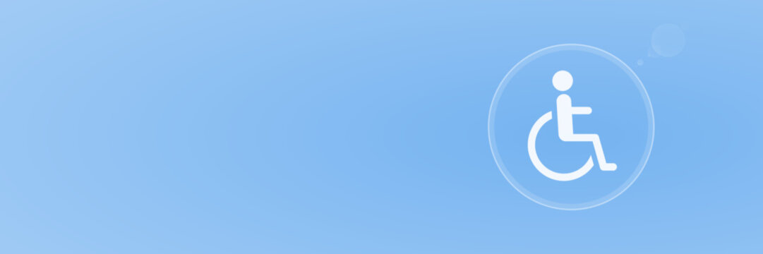 Barrierefreiheit Header Vektor svg unter 60 kB mit Rollstuhlfahrer Symbol