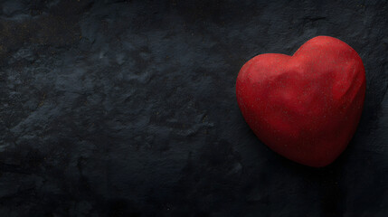 Obraz premium adore. A red heart-shaped object illuminated by warm light, evoking romance on a dark textured surface. wellbeing guides.