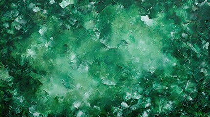 A rich green surface adorned with layered leaves, perfect for backgrounds or creative projects with a natural theme