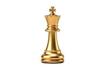 Fototapeta premium Golden chess king piece representing strategic leadership and game strategy