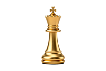 Golden chess king piece representing strategic leadership and game strategy