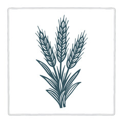 Vintage vector illustration of a wheat plant drawn in bold hand-crafted style. Ideal symbol for wheat, rye, barley, and oats themes. Perfect for bakery, farm, and organic branding. Part of set.