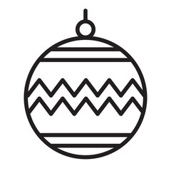 Christmas ornament line icon. Holiday bauble decoration. Festive hanging ball.