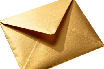 Golden envelope with elegant texture and folded design