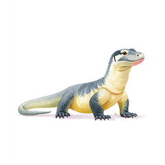 Obraz premium Vibrant Cartoon Monitor Lizard Illustration