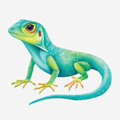 Fototapeta premium Vibrant Colorful Lizard Digital Illustration