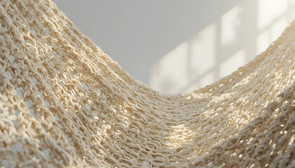 Close-up of tightly woven hammock fabric.
