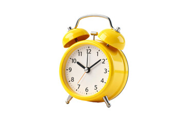Vibrant yellow alarm clock showing the time clearly