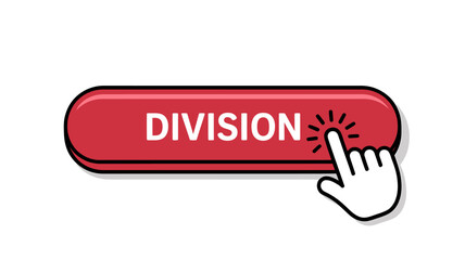 Clickable Red Button with Division Text and Hand Icon