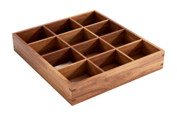 Wooden compartment tray for organizing small items neatly