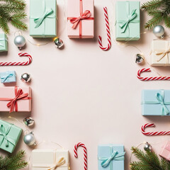 Square Christmas Greeting Template &ndash; Festive Layout