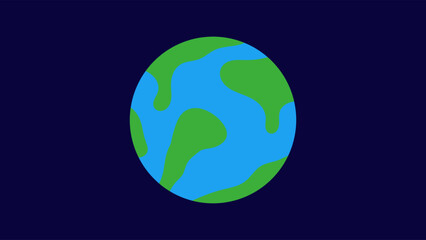 Flat Style Earth Planet Illustration in Space Environment Graphic Design