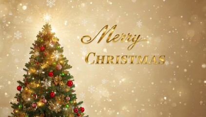 Christmas card. Gold background.