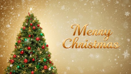 Christmas card. Gold background.