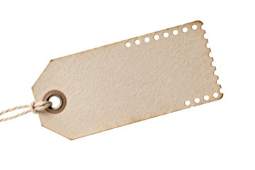 Vintage paper price tag with string for product labeling