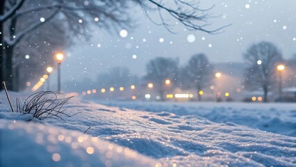 snow covered road in winter