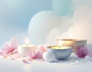 spa still life with candles