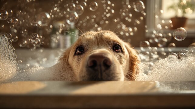 Dog bathing bubbles