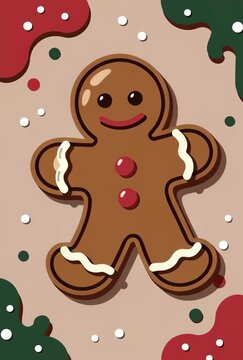 Delightful Christmas Gingerbread Man Pattern Animation for Festive Holiday Projects Backgrounds