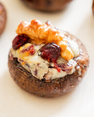 Festive Stuffed Mushrooms with Blue Cheese and Dried Cranberries – Holiday Appetizer