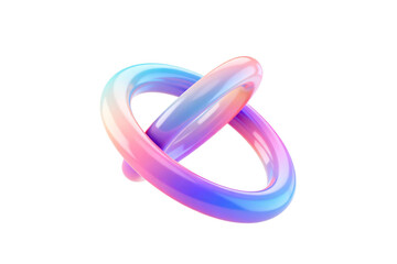 Fototapeta premium Colorful and smooth abstract 3D ring shape design