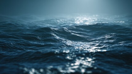 Dark ocean waves at night