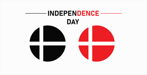 Denmark's Independence Day with black and red circle symbols