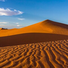 Sunrise over the desert dunes