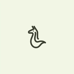 Obraz premium Llama line style logo with clean minimalist stroke design.