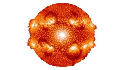 Close up of the Sun with solar flares and granular surface solar activity sun surface