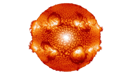 Close up of the Sun with solar flares and granular surface solar activity sun surface