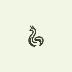 Obraz premium Llama line style logo with clean minimalist stroke design.