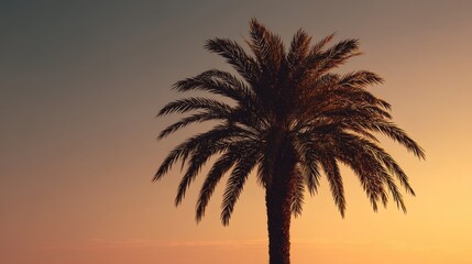 Sunset palm silhouette