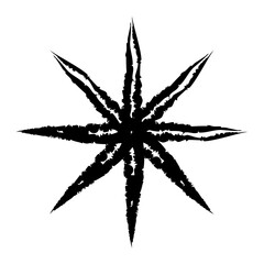 Sparkling star doodle sketch. A hand-drawn star illustration with doodle sparkles, perfect for adding a whimsical touch to Christmas, winter, or holiday designs. A graphics design element. PNG