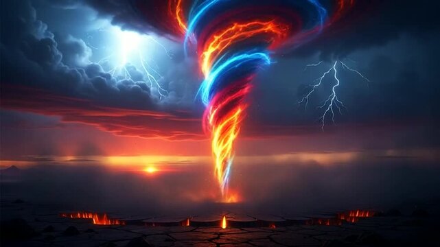 Spectacular Lightning and Tornado Formation During a Powerful Storm Demonstration