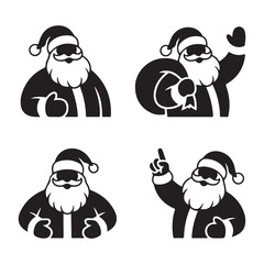 Classic santa pointing upward to express magical holiday excitement