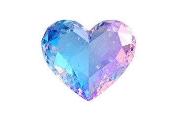 Fototapeta premium Shiny heart-shaped gemstone with blue and pink hues