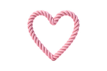 Pink rope heart shape representing love and affection