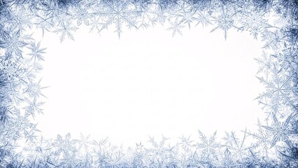 Frosty Blue Snowflake Border