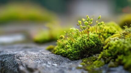 Green moss stone detail