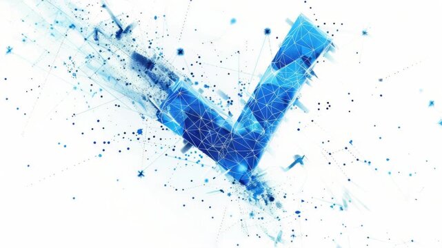 Video A blue v shaped object placed on a white surface, suitable for use in scientific or educational contexts