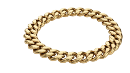 Thick gold curb chain bracelet with a reflective metallic sheen jewelry accessory