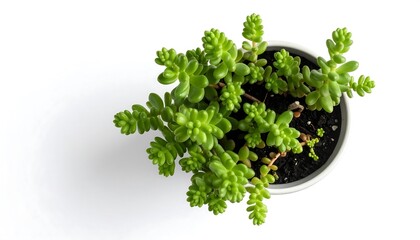 Succulent in a pot, top view
