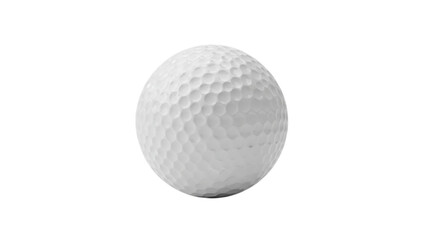 White dimpled golf ball with hexagonal pattern on black background sport