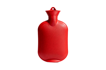 Red hot water bottle for warmth and comfort in cold weather